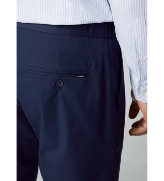 Hackett London Granatowe spodnie Jogger Drawcord