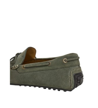 Hackett London Skórzane mokasyny Driver Lace zielone