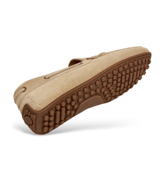 Hackett London Mocasines de Piel Driver Laces beige