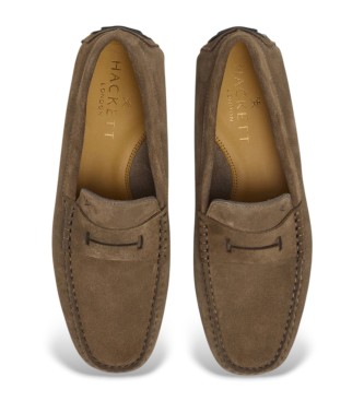 Hackett London Driver Loafer leather loafers brown