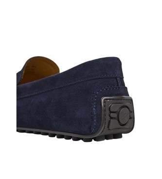 Hackett London Driver Loafer marine leren loafers