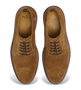 Hackett London Egmont Szlachetne brązowe skórzane buty