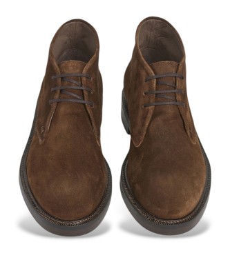 Hackett London Egmont Sand Leather Ankle Boots castanho