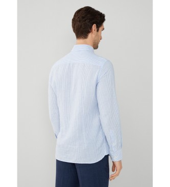 Hackett London Cot Lin Bengal Blue Shirt