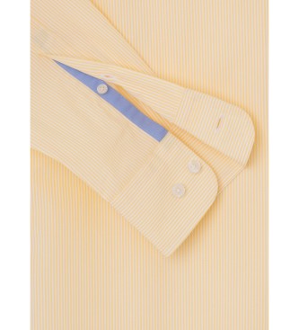 Hackett London Camisa Ess Fine Bengal Strip amarillo