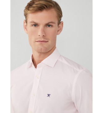 Hackett London Camisa Ess Fine Bengal Strip rosa