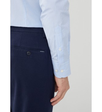 Hackett London Ess Fine Bengal Strip blauw overhemd