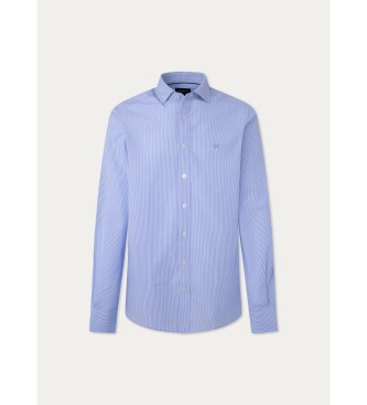 Hackett London Ess Fine Bengal Strip blauw overhemd