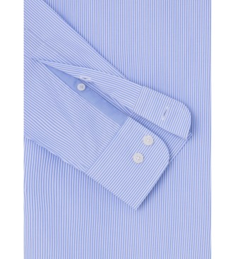 Hackett London Ess Fine Bengal Strip blauw overhemd