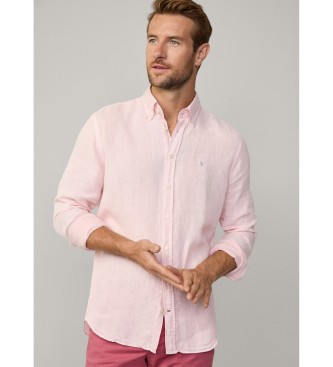 Hackett London Mageschneidertes Hemd rosa