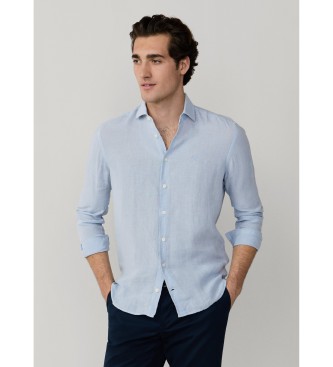 Hackett London ESS GMD blue linen shirt