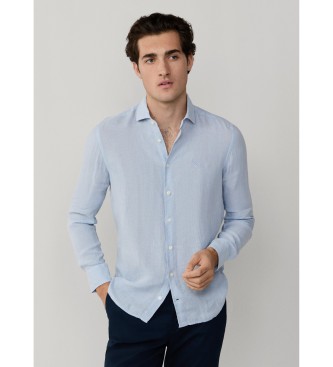 Hackett London ESS GMD blue linen shirt