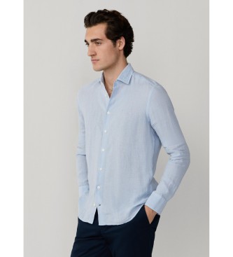 Hackett London ESS GMD blue linen shirt