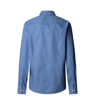 Hackett London Schmal geschnittenes Oxford-Hemd blau