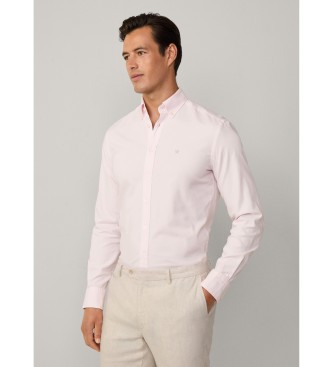 Hackett London Schmal geschnittenes Oxford-Hemd rosa