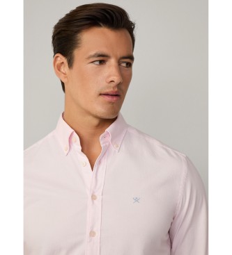 Hackett London Schmal geschnittenes Oxford-Hemd rosa