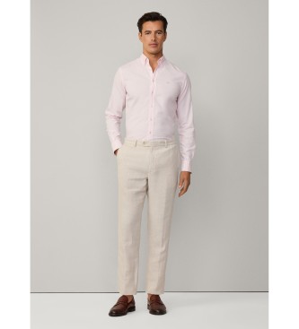 Hackett London Schmal geschnittenes Oxford-Hemd rosa