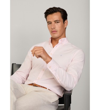 Hackett London Schmal geschnittenes Oxford-Hemd rosa