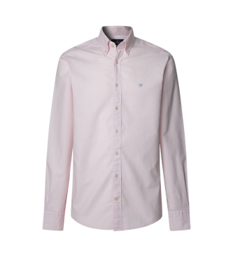 Hackett London Schmal geschnittenes Oxford-Hemd rosa