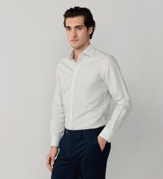 Hackett London Bengal lærredsskjorte i grøn