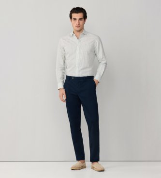 Hackett London Bengal lærredsskjorte i grøn
