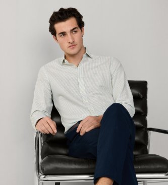 Hackett London Bengal lærredsskjorte i grøn