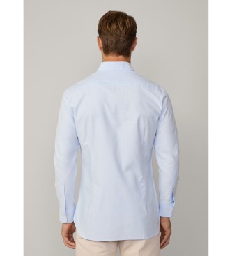 Hackett London Hemd Passform schlank Struktur blau