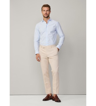 Hackett London Hemd Passform schlank Struktur blau