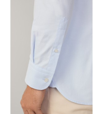 Hackett London Hemd Passform schlank Struktur blau