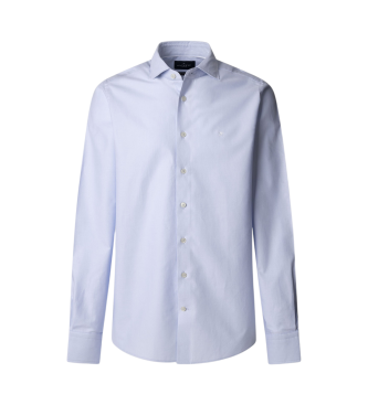 Hackett London Hemd Passform schlank Struktur blau