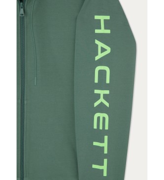 Hackett London Felpa verde Essential Hoody Fz
