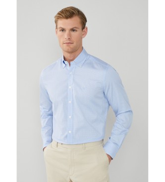 Hackett London Camisa Essential Mini Gingham azul