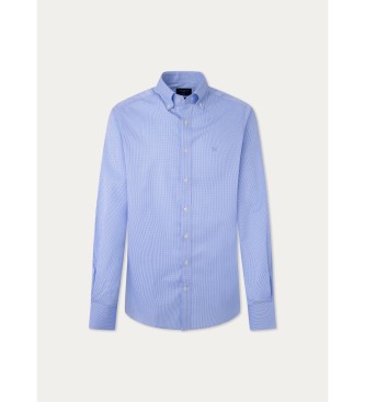 Hackett London Camisa Essential Mini Gingham azul