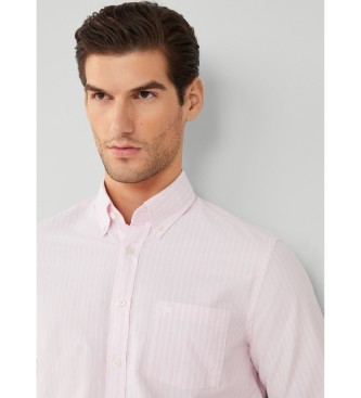 Hackett London Camicia rosa essenziale a righe di bue