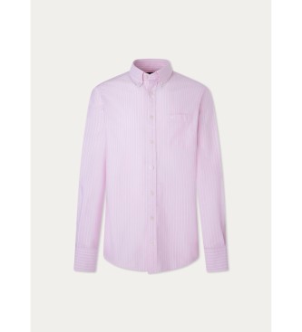 Hackett London Koszula Essential Ox Stripe różowa