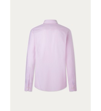 Hackett London Camicia rosa essenziale a righe di bue