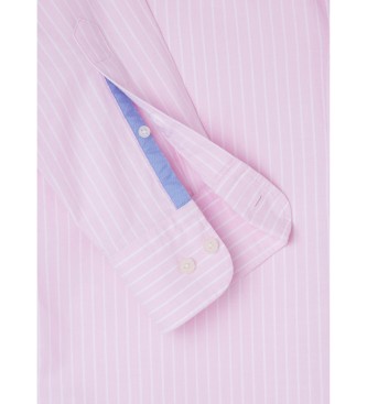 Hackett London Camisa Essential Ox Stripe rosa