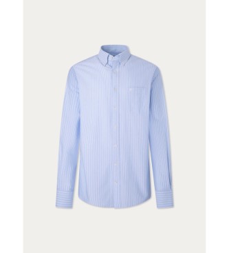 Hackett London Srajca Essential Ox Stripe Shirt modra