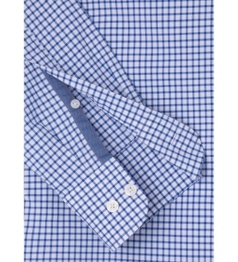 Hackett London Camicia essenziale in popeline blu a quadri