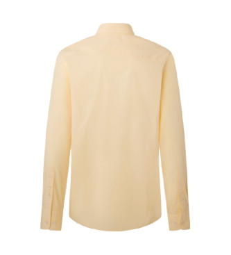 Hackett London Camisa Essential Stretch Pop amarela