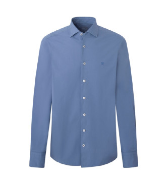 Hackett London Essential Stretch Pop Overhemd blauw