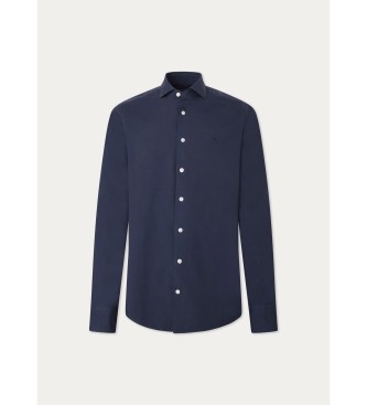 Hackett London Bistvena raztegljiva majica Pop Shirt modra