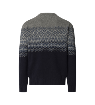 Hackett London Fairisle Crew jumper blue, grey