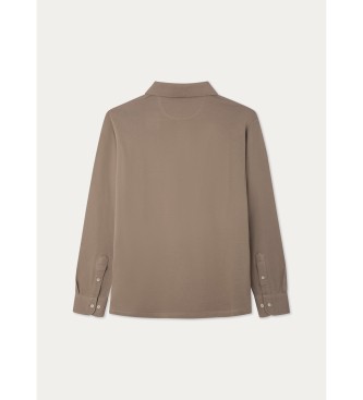 Hackett London Polo Fashioned Clr Ls taupe