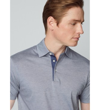 Hackett London Blauw gemarmerd poloshirt