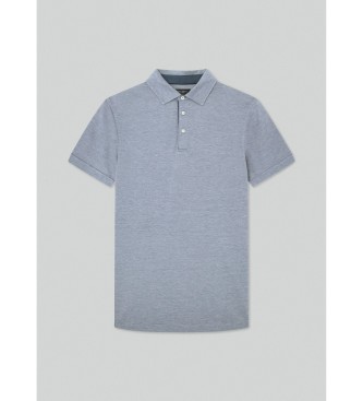 Hackett London Blauw gemarmerd poloshirt