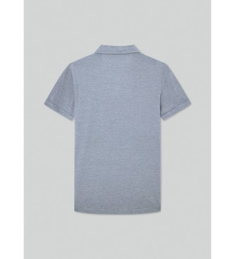 Hackett London Blauw gemarmerd poloshirt