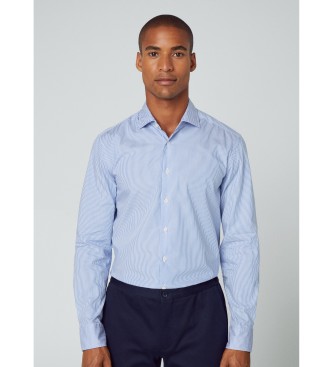 Hackett London Camicia Blu Bengala Fine