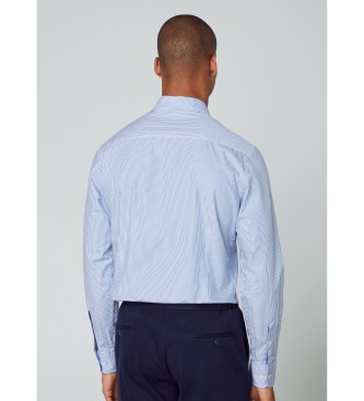 Hackett London Camicia Blu Bengala Fine