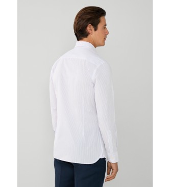 Hackett London Camisa Fine Pop Stripe blanco